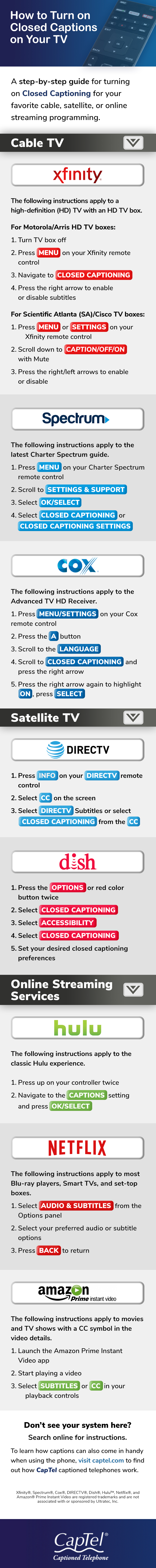 Learn how to turn on subtitles to enjoy your favorite programming.