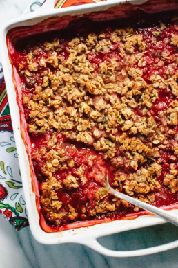 One of the healthy dessert recipes in this post is plum crisp