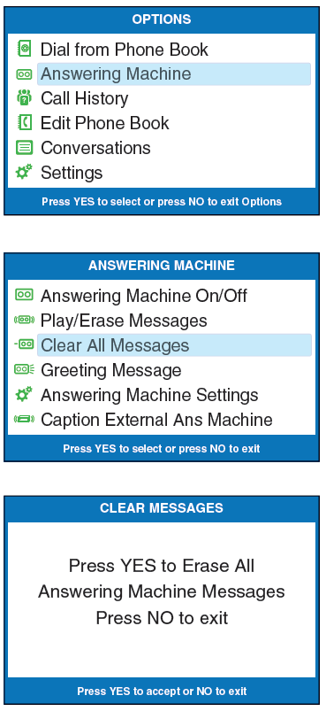 captel-840-clearing-messages