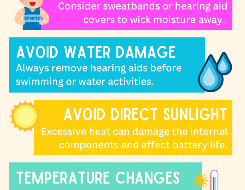 Taking care of your hearing aids in summer means being careful about heat and humidity.