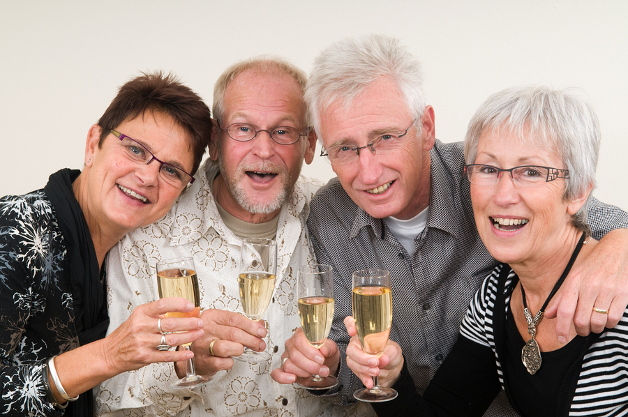 A group of seniors discussing and planning their New Year's resolutions for 2020