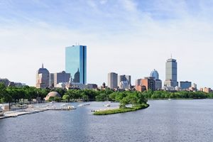 A diverse group of people participating in activities for individuals with hearing loss in Boston.