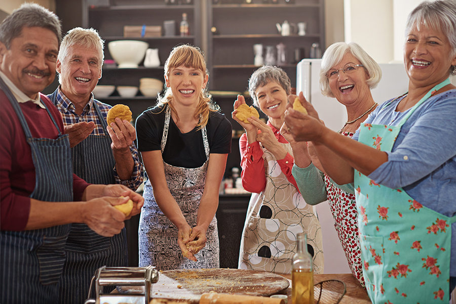 Image of a group of people engaging in fun activities