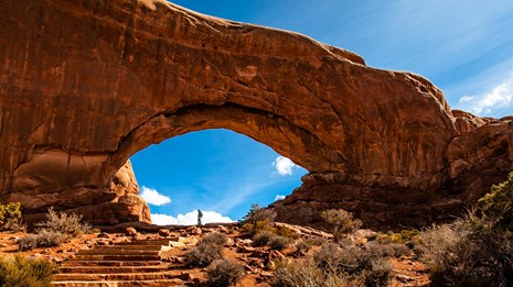 A person with hearing loss enjoys the beauty of a national park