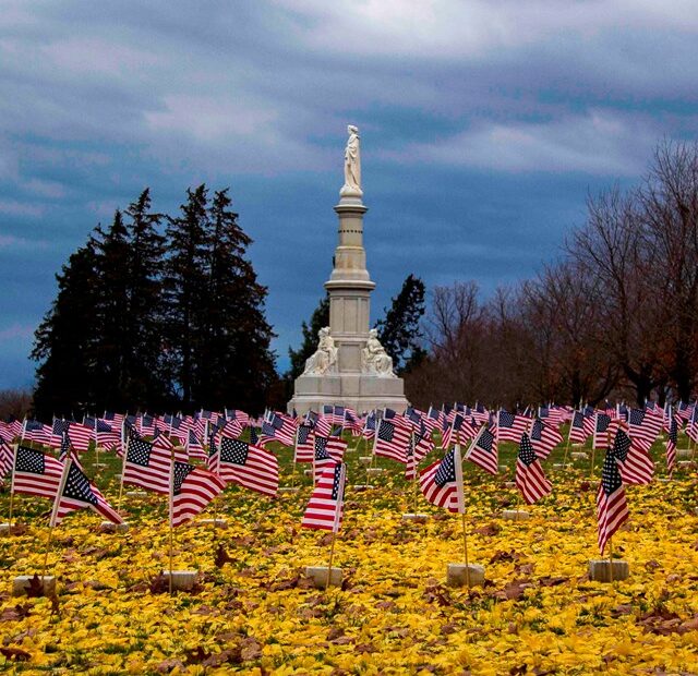 A tribute to veterans with hearing loss at memorial sites on Veterans Day.