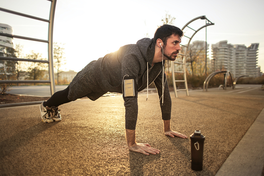 Ear protection for exercising outside to prevent hearing damage.