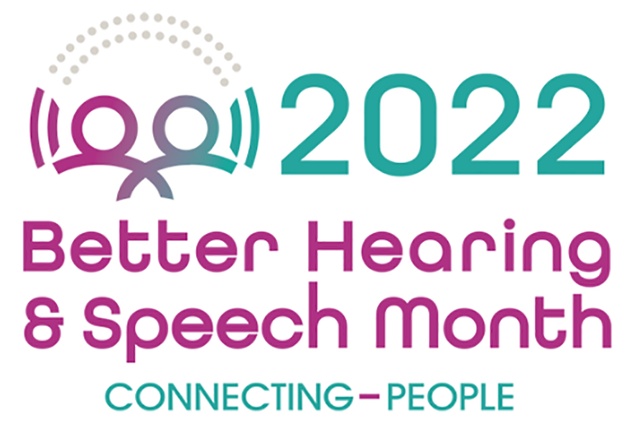 Image of a group of people participating in Better Hearing and Speech Month activities to raise awareness about communication disorders.