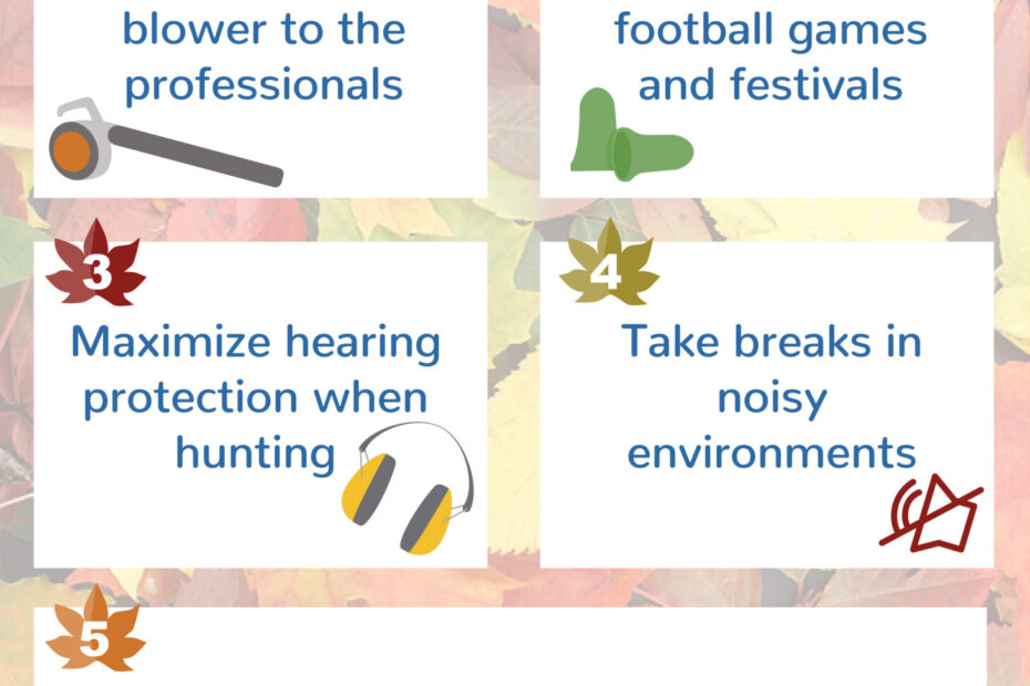 An infographic showing how to protect hearing during a fall.