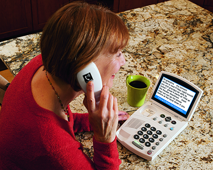 Image of a specialized phone for individuals with hearing loss