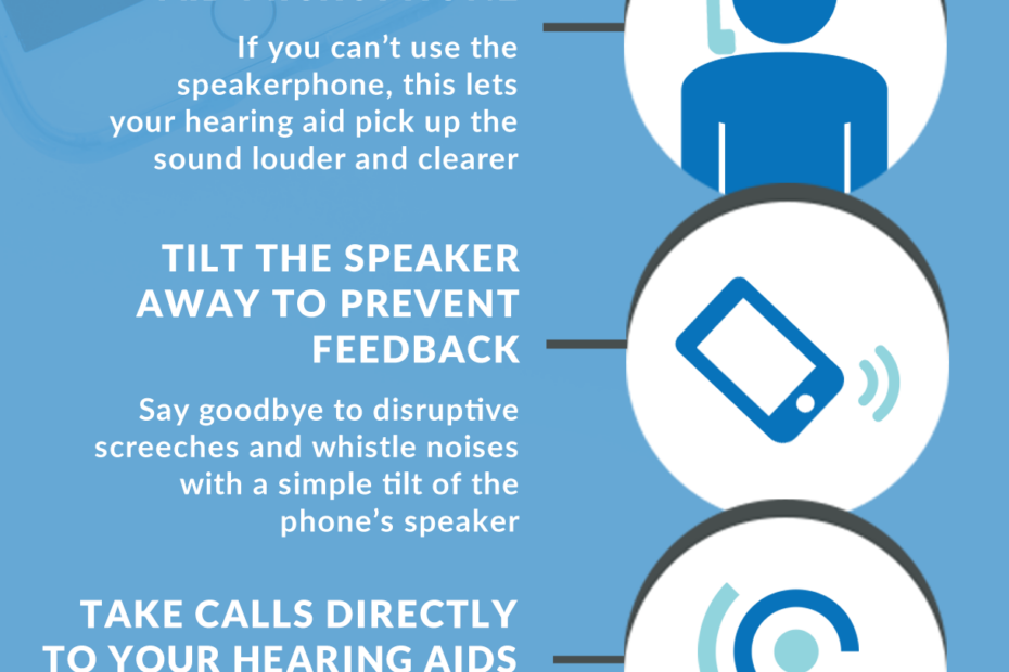 A helpful infographic with tips on using a phone with hearing aids.