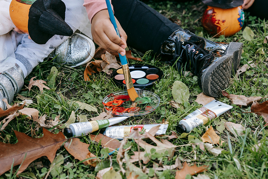 Fun pumpkin decorating ideas including painted and carved pumpkins with spooky and festive designs.