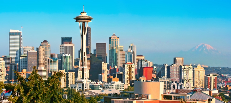 The Space Needle is a staple in the Seattle skyline.