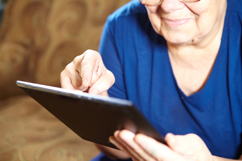 If you have a tablet at home, you can use it to video chat or email with your grandkids. 