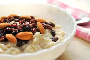 Have a fiber-packed breakfast of oatmeal, almonds and dried fruit for colon and heart health.